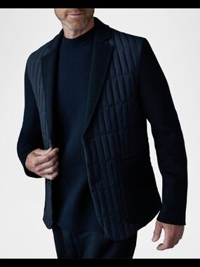 Mackage Mixed-Media Jacket Navy Blazer